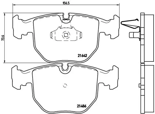 Piduriklotsi komplekt, ketaspidur BREMBO P 06 021