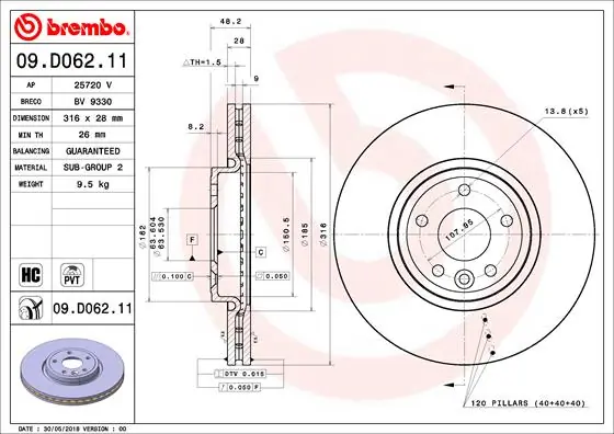 Piduriketas BREMBO 09.D062.11
