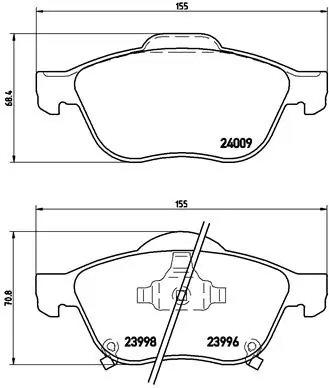 Piduriklotsi komplekt, ketaspidur BREMBO P 83 043