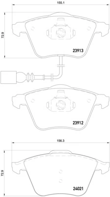 Piduriklotsi komplekt, ketaspidur BREMBO P 85 129