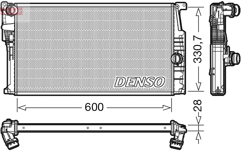 Radiaator, mootorijahutus DENSO DRM05015