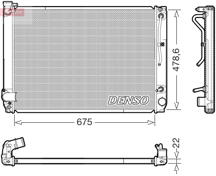 Radiaator, mootorijahutus DENSO DRM51016