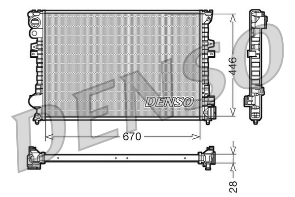 Radiaator, mootorijahutus DENSO DRM07050