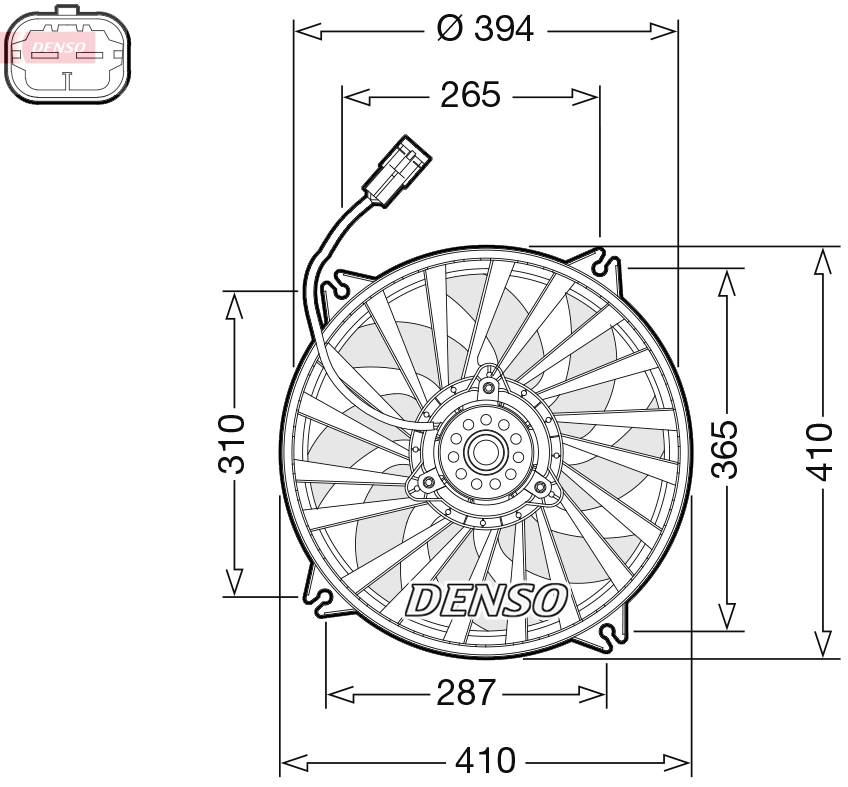 Ventilaator, mootorijahutus DENSO DER07012