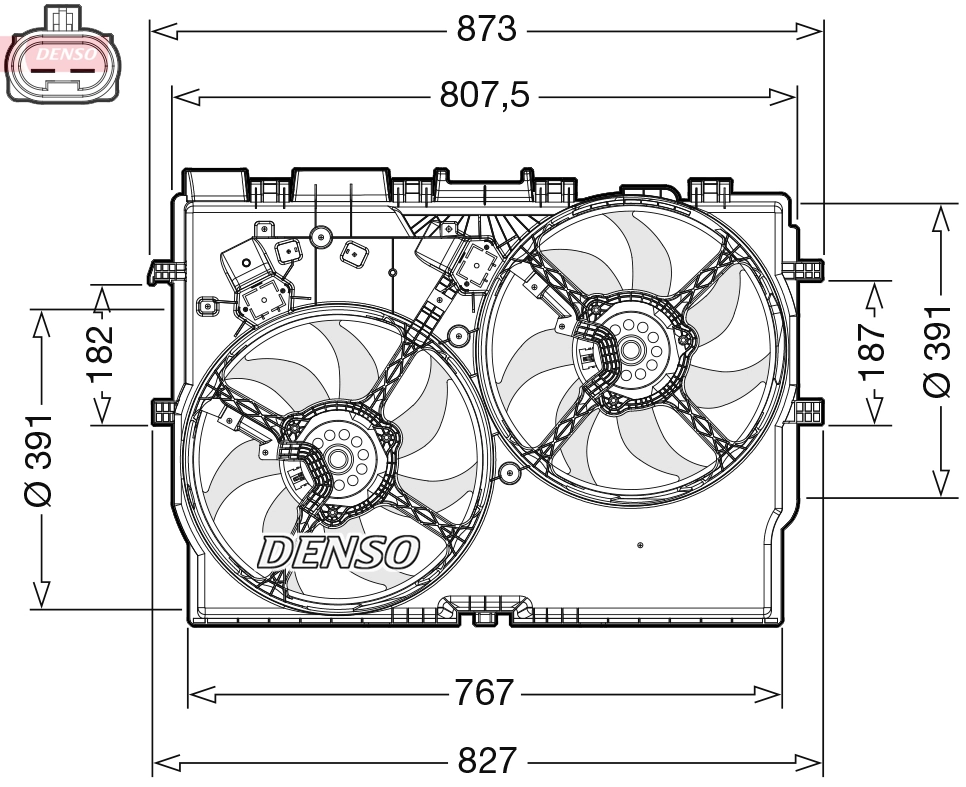 Ventilaator, mootorijahutus DENSO DER09311
