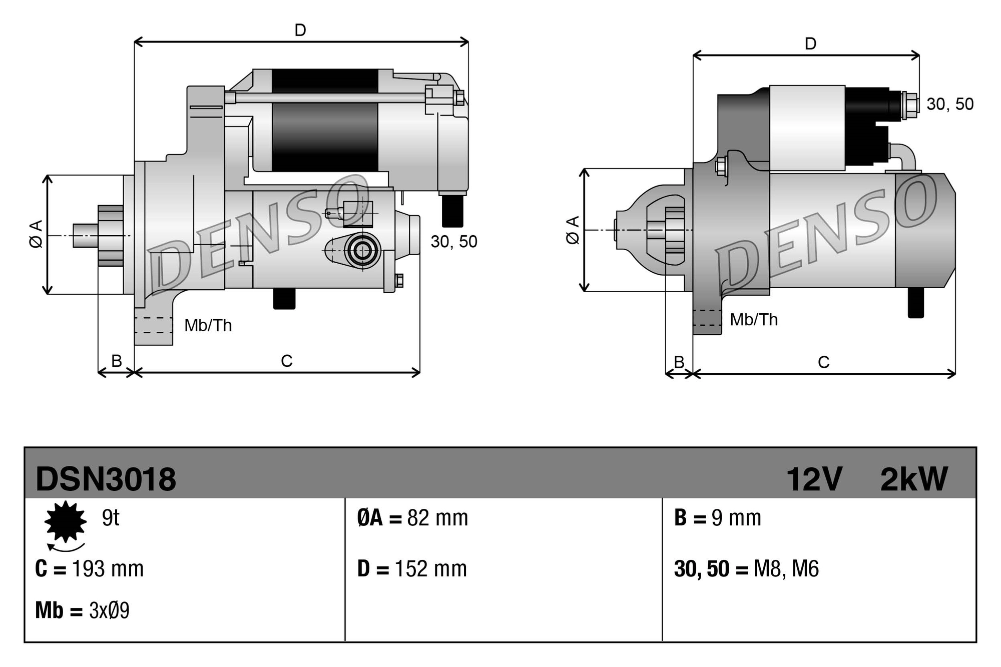 Starter DENSO DSN3018