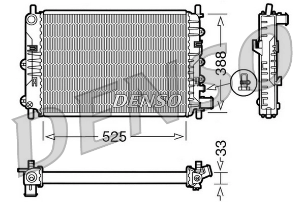 Radiaator, mootorijahutus DENSO DRM10025