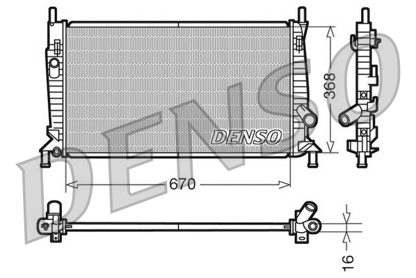 Radiaator, mootorijahutus DENSO DRM10075