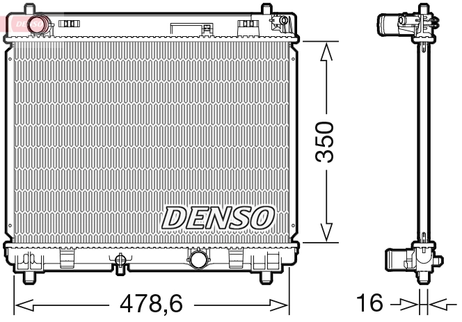 Radiaator, mootorijahutus DENSO DRM50104