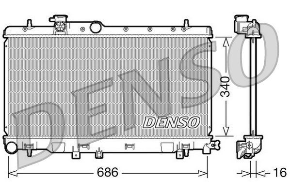Radiaator, mootorijahutus DENSO DRM36006