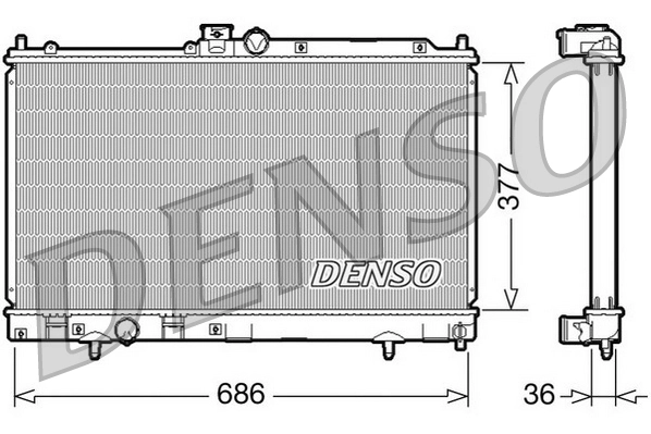 Radiaator, mootorijahutus DENSO DRM45022