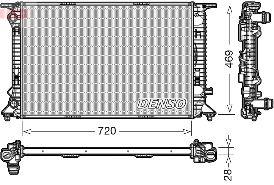 Radiaator, mootorijahutus DENSO DRM02022