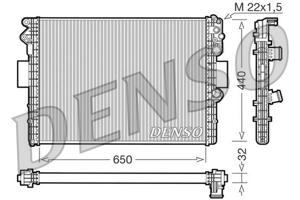 Radiaator, mootorijahutus DENSO DRM12001