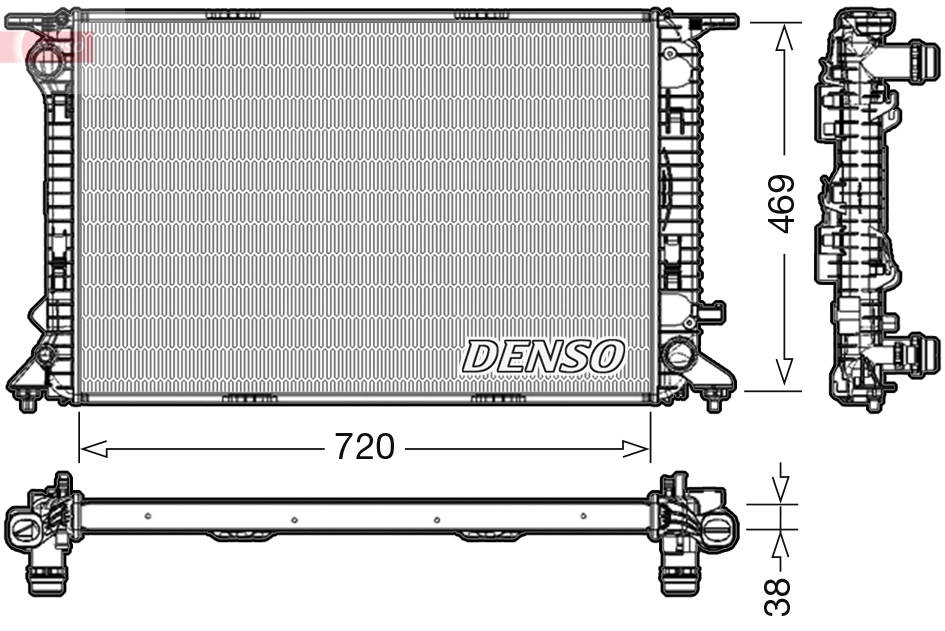 Radiaator, mootorijahutus DENSO DRM02024