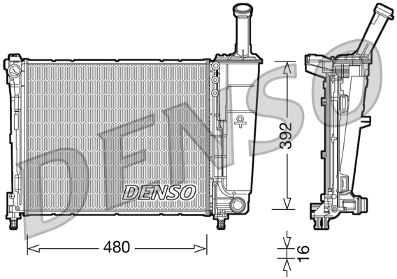 Radiaator, mootorijahutus DENSO DRM13016