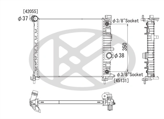 Radiaator, mootorijahutus KOYORAD PL462796