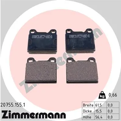 Piduriklotsi komplekt, ketaspidur ZIMMERMANN 20755.155.1