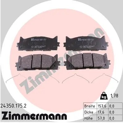 Piduriklotsi komplekt, ketaspidur ZIMMERMANN 24350.175.2