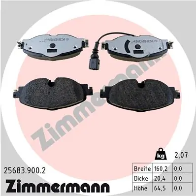 Piduriklotsi komplekt, ketaspidur ZIMMERMANN 25683.900.2