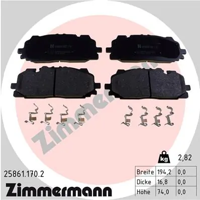 Piduriklotsi komplekt, ketaspidur ZIMMERMANN 25861.170.2