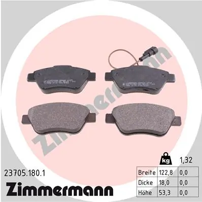 Piduriklotsi komplekt, ketaspidur ZIMMERMANN 23705.180.1
