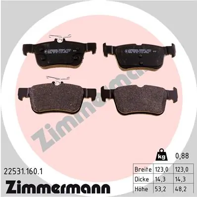 Piduriklotsi komplekt, ketaspidur ZIMMERMANN 22531.160.1