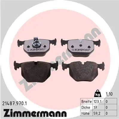 Piduriklotsi komplekt, ketaspidur ZIMMERMANN 21487.970.1