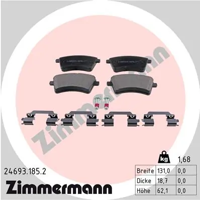 Piduriklotsi komplekt, ketaspidur ZIMMERMANN 24693.185.2