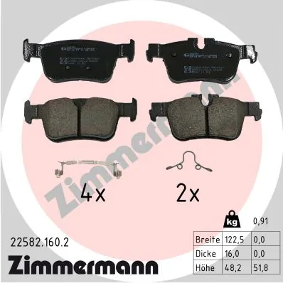 Piduriklotsi komplekt, ketaspidur ZIMMERMANN 22582.160.2