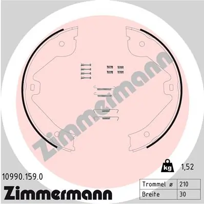 Piduriklotside komplekt, seisupidur ZIMMERMANN 10990.159.0