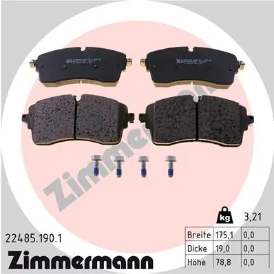 Piduriklotsi komplekt, ketaspidur ZIMMERMANN 22485.190.1