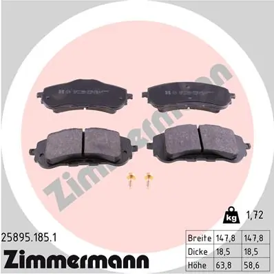 Piduriklotsi komplekt, ketaspidur ZIMMERMANN 25895.185.1
