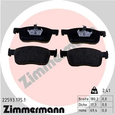 Piduriklotsi komplekt, ketaspidur ZIMMERMANN 22593.175.1