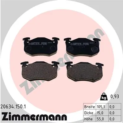 Piduriklotsi komplekt, ketaspidur ZIMMERMANN 20634.150.1