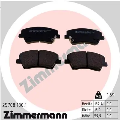 Piduriklotsi komplekt, ketaspidur ZIMMERMANN 25708.180.1