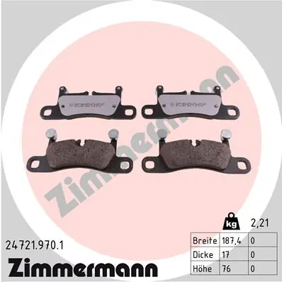 Piduriklotsi komplekt, ketaspidur ZIMMERMANN 24721.970.1