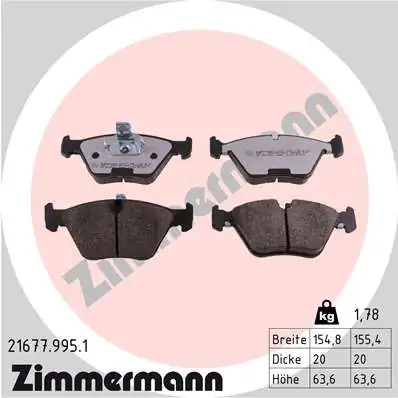 Piduriklotsi komplekt, ketaspidur ZIMMERMANN 21677.995.1