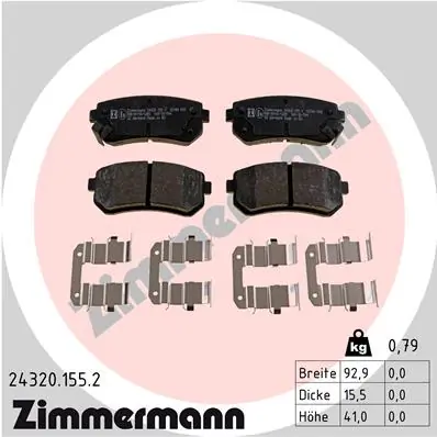 Piduriklotsi komplekt, ketaspidur ZIMMERMANN 24320.155.2