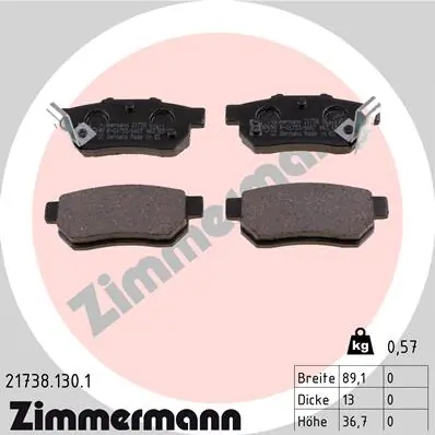 Piduriklotsi komplekt, ketaspidur ZIMMERMANN 21738.130.1