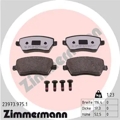 Piduriklotsi komplekt, ketaspidur ZIMMERMANN 23973.975.1