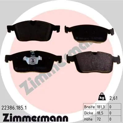 Piduriklotsi komplekt, ketaspidur ZIMMERMANN 22386.185.1