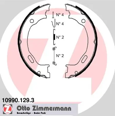 Piduriklotside komplekt, seisupidur ZIMMERMANN 10990.129.3