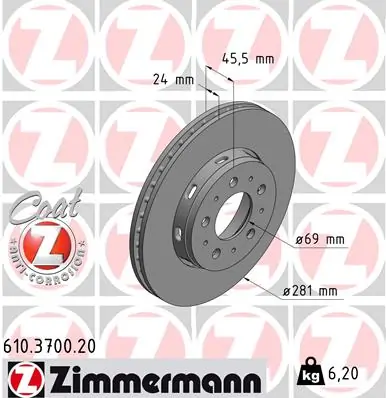 Piduriketas ZIMMERMANN 610.3700.20