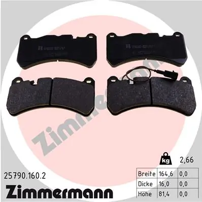 Piduriklotsi komplekt, ketaspidur ZIMMERMANN 25790.160.2