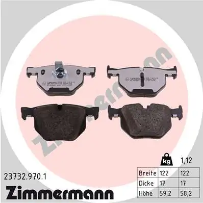 Piduriklotsi komplekt, ketaspidur ZIMMERMANN 23732.970.1