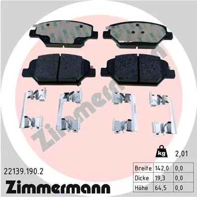 Piduriklotsi komplekt, ketaspidur ZIMMERMANN 22139.190.2