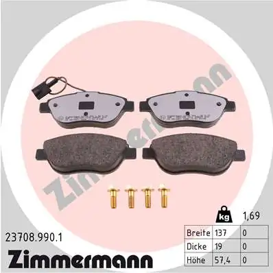 Piduriklotsi komplekt, ketaspidur ZIMMERMANN 23708.990.1