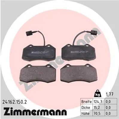 Piduriklotsi komplekt, ketaspidur ZIMMERMANN 24162.150.2