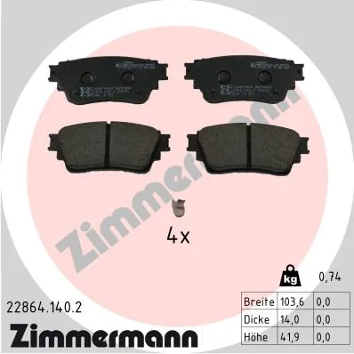 Piduriklotsi komplekt, ketaspidur ZIMMERMANN 22864.140.2
