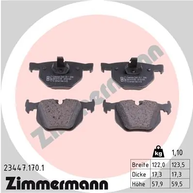 Piduriklotsi komplekt, ketaspidur ZIMMERMANN 23447.170.1